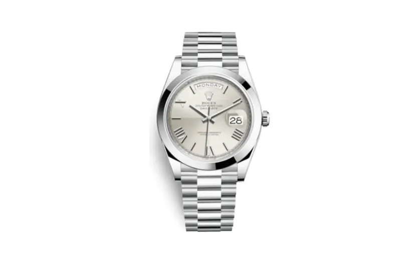 Rolex Day-Date 40 Platinum / Silver Quadrant