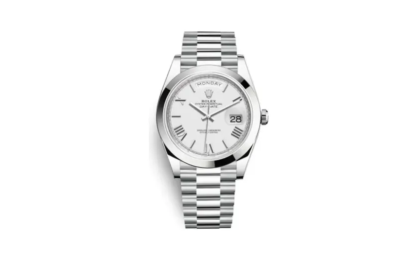 Rolex Day-Date 40 Platinum / White - Roman