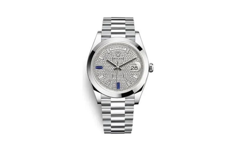 Rolex Day-Date 40 Platinum / Paved