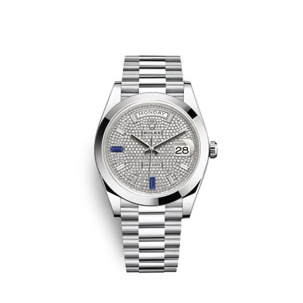 Rolex Day-Date 40 Platinum / Paved
