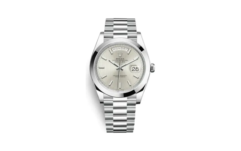 Rolex Day-Date 40 Platinum / Silver Tuxedo