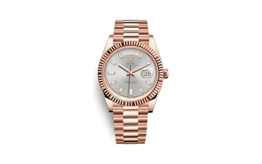 Rolex Day-Date 40 Everose / Sundust - Baguette
