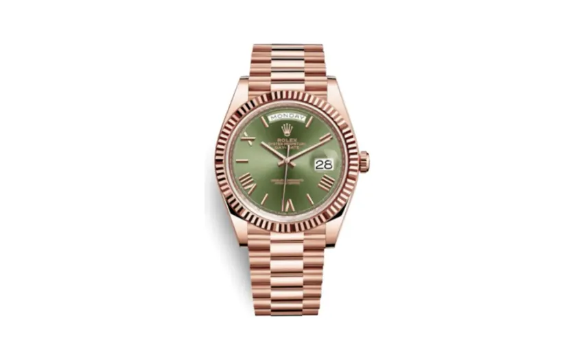 Rolex Day-Date 40 Everose / Olive - Roman
