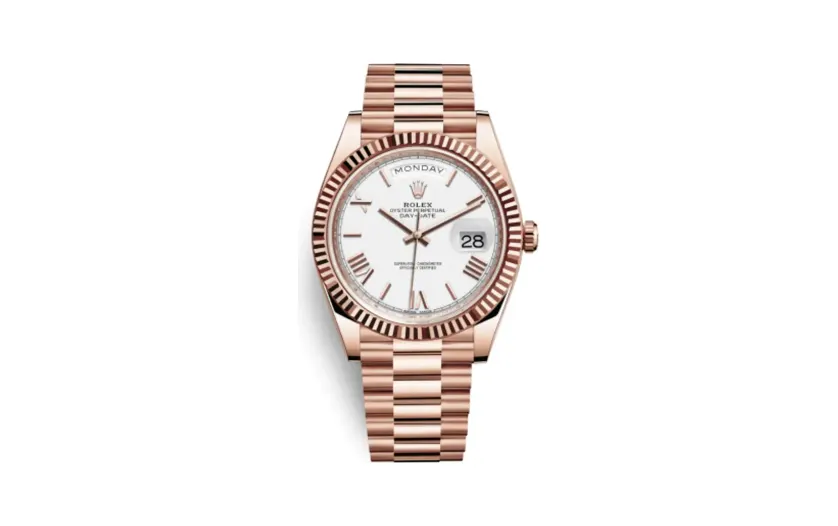 Rolex Day-Date 40 Everose / White - Roman