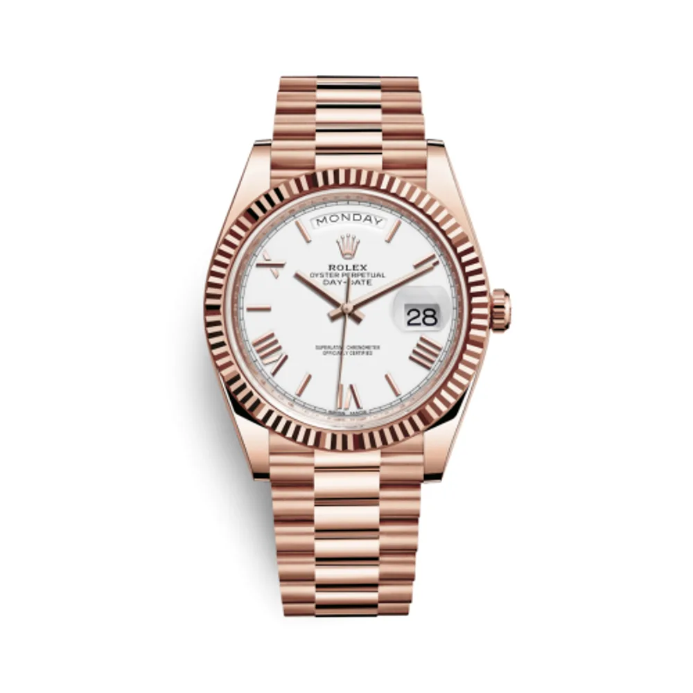 Rolex Day-Date 40 Everose / White - Roman
