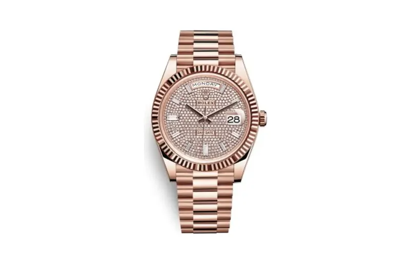 Rolex Day-Date 40 Everose / Paved