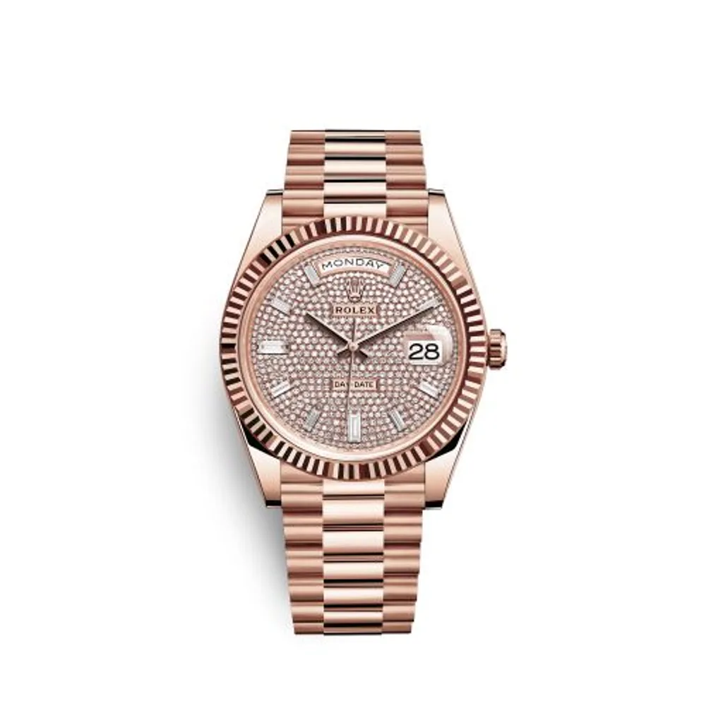 Rolex Day-Date 40 Everose / Paved