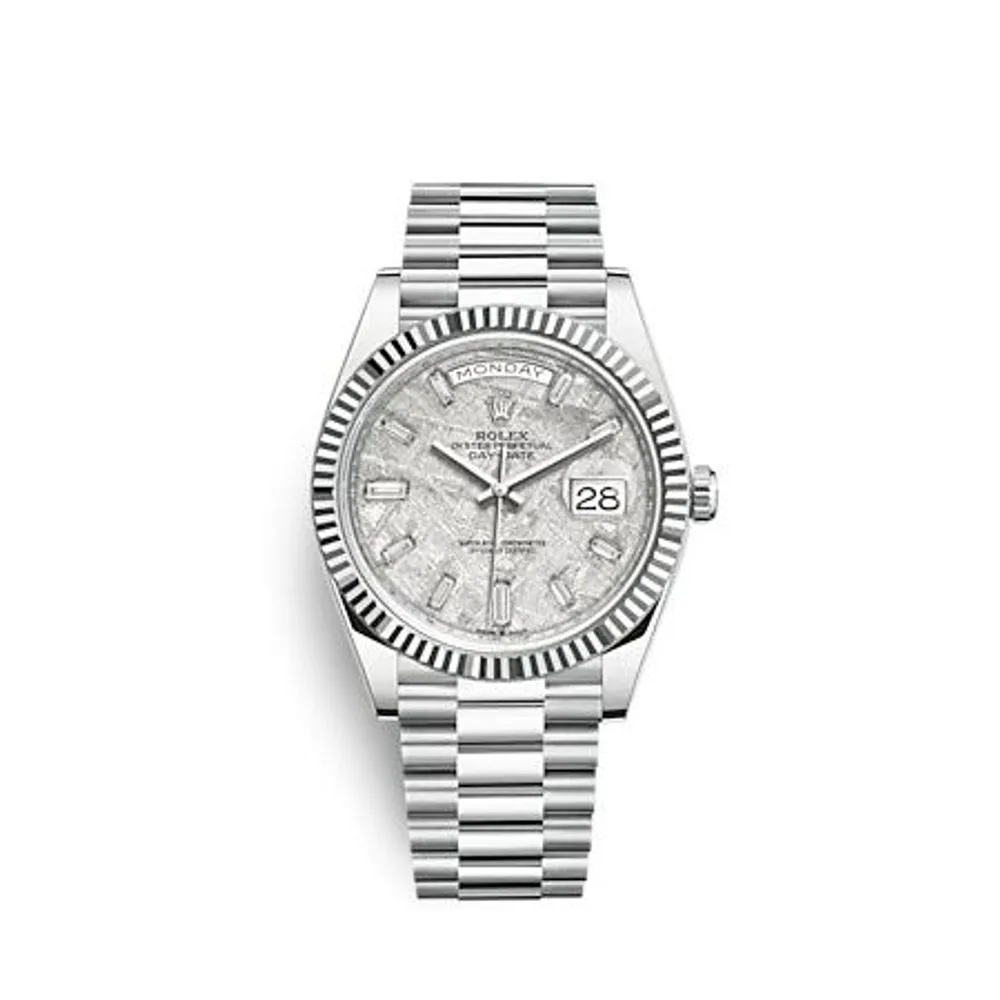 Rolex Day-Date 40 Platinum - Fluted / Meteorite