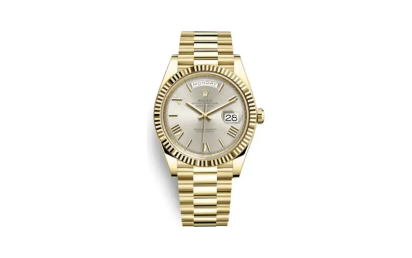 Rolex Day-Date 40 Yellow Gold - Fluted / Silver - Roman