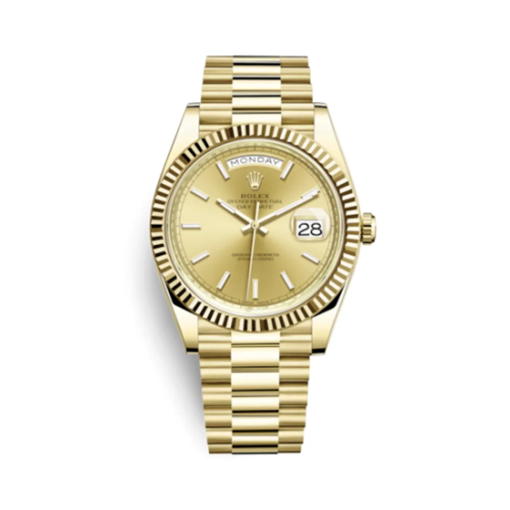 Rolex Day-Date 40 Yellow Gold - Fluted / Champagne