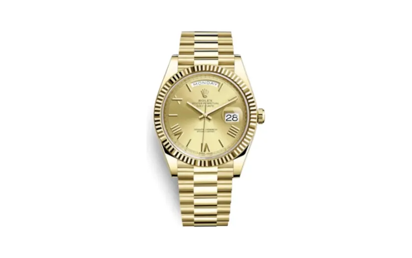 Rolex Day-Date 40 Yellow Gold - Fluted / Champagne - Roman