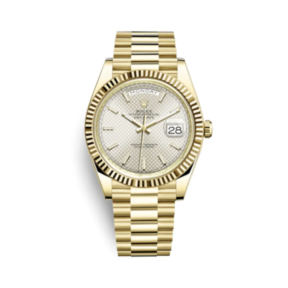 Rolex Day-Date 40 Yellow Gold / Silver Diagonal