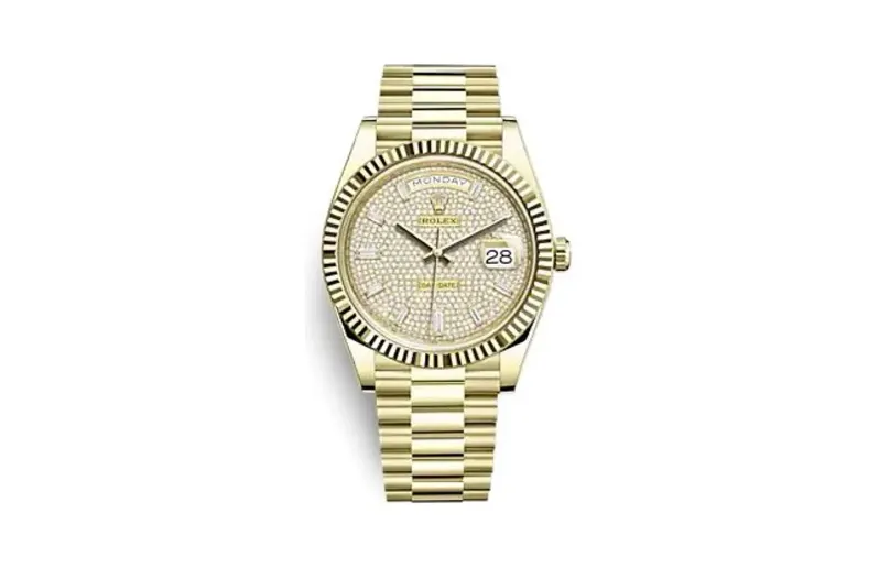 Rolex Day-Date 40 Yellow Gold - Fluted / Paved