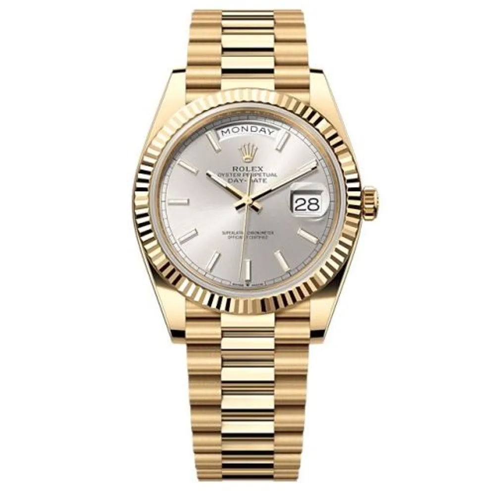 Rolex Day-Date 40 Yellow Gold - Fluted / Silver