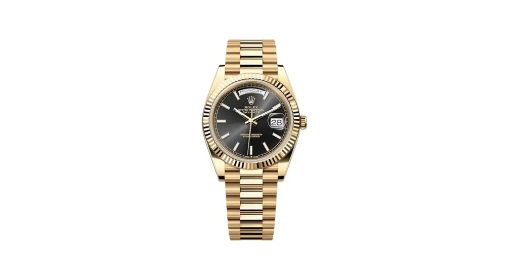 Rolex Day-Date 40 Yellow Gold - Fluted / Black