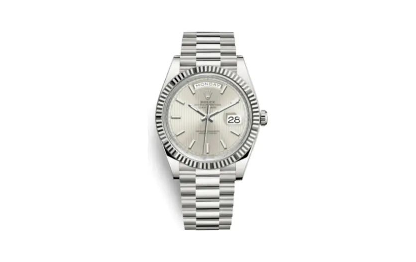 Rolex Day-Date 40 White Gold / Stripe Motif