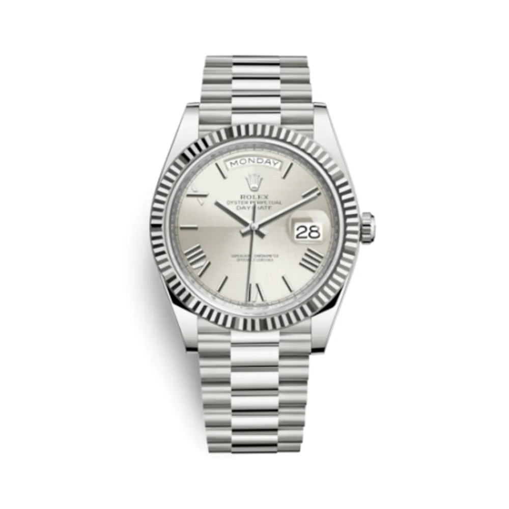 Rolex Day-Date 40 White Gold / Quadrant Motif - Roman