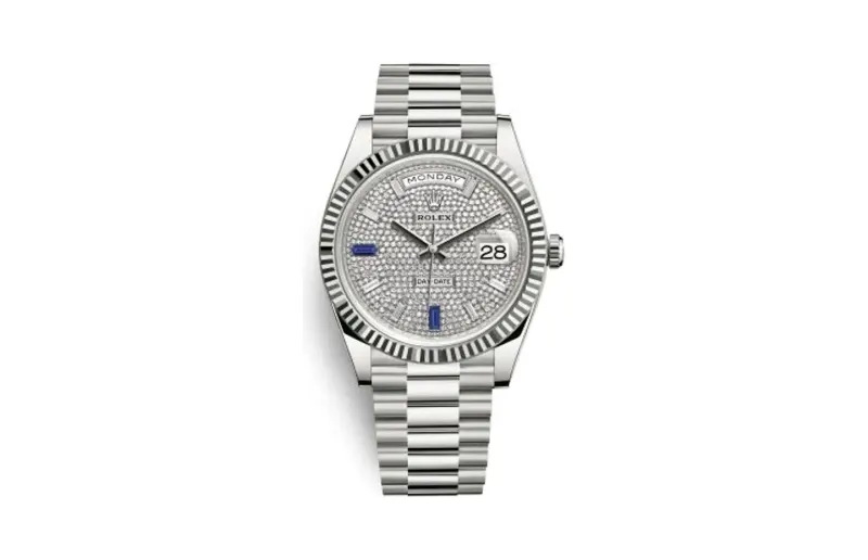 Rolex Day-Date 40 White Gold / Paved