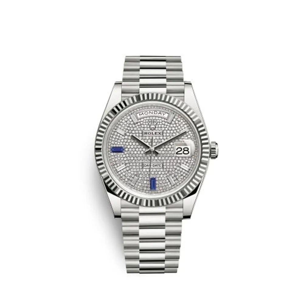 Rolex Day-Date 40 White Gold / Paved