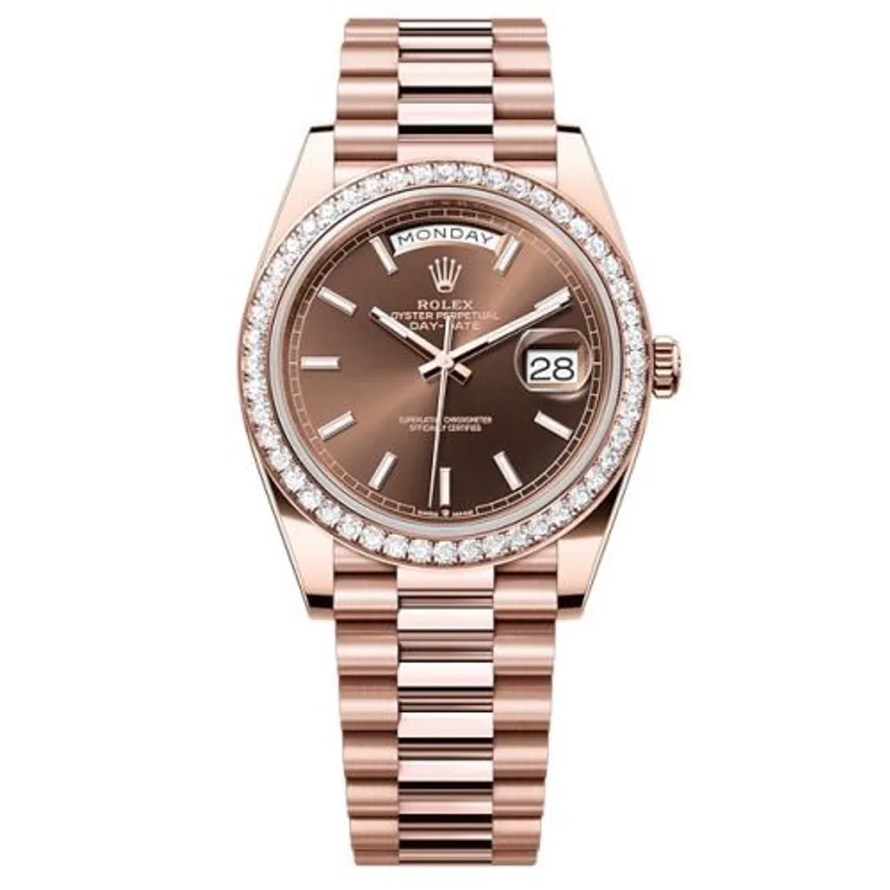 Rolex Day-Date 40 Everose - Diamond / Chocolate