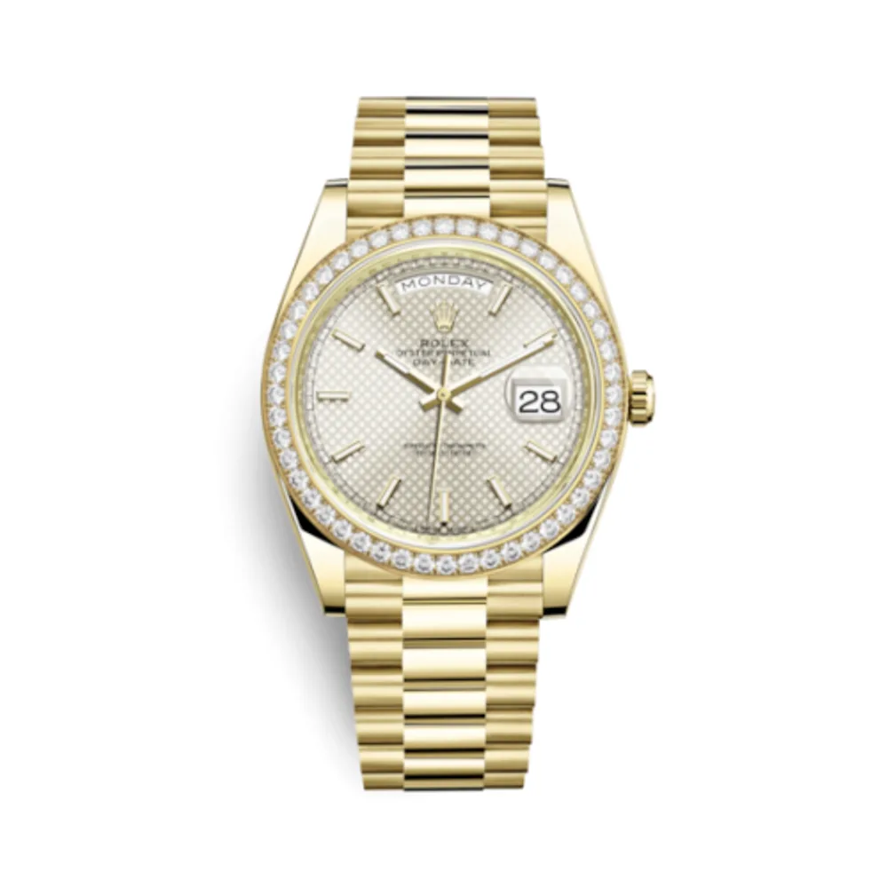 Rolex Day-Date 40 Yellow Gold / Diamond / Silver
