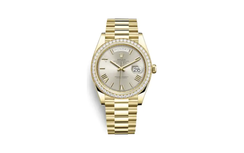 Rolex Day-Date 40 Yellow Gold / Diamond / Silver - Roman