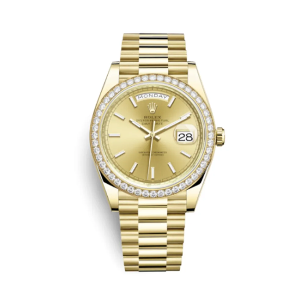 Rolex Day-Date 40 Yellow Gold / Diamond / Champagne