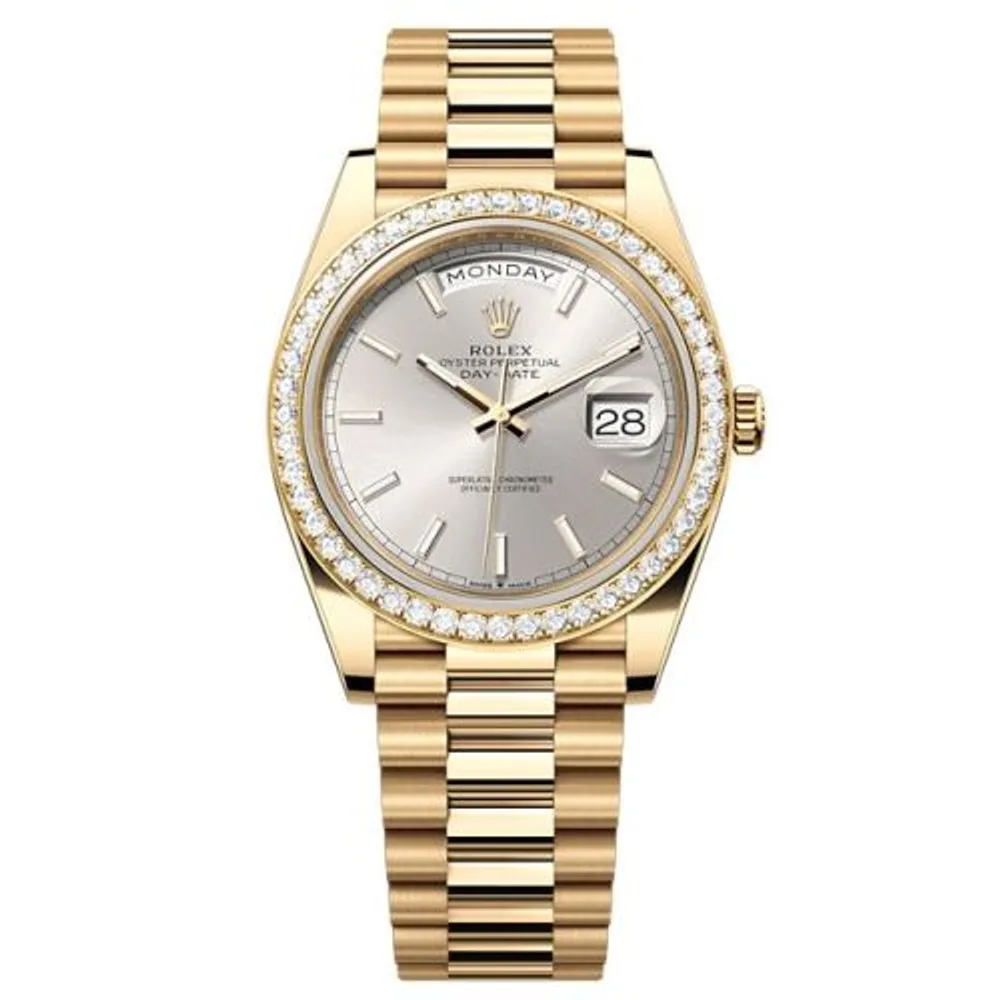 Rolex Day-Date 40 Yellow Gold - Diamond / Silver