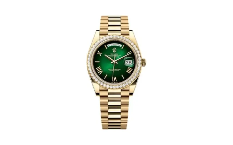 Rolex Day-Date 40 Yellow Gold - Diamond / Green - Ombré