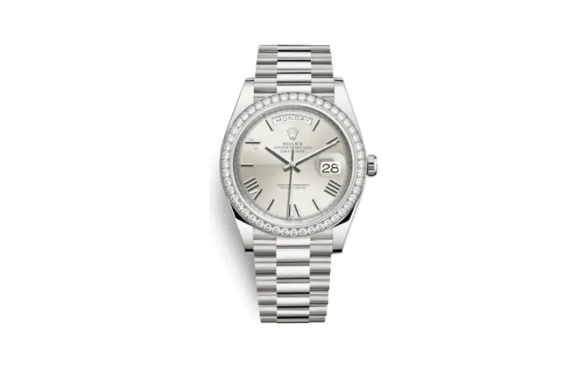 Rolex Day-Date 40 White Gold - Diamond / Silver Quadrant
