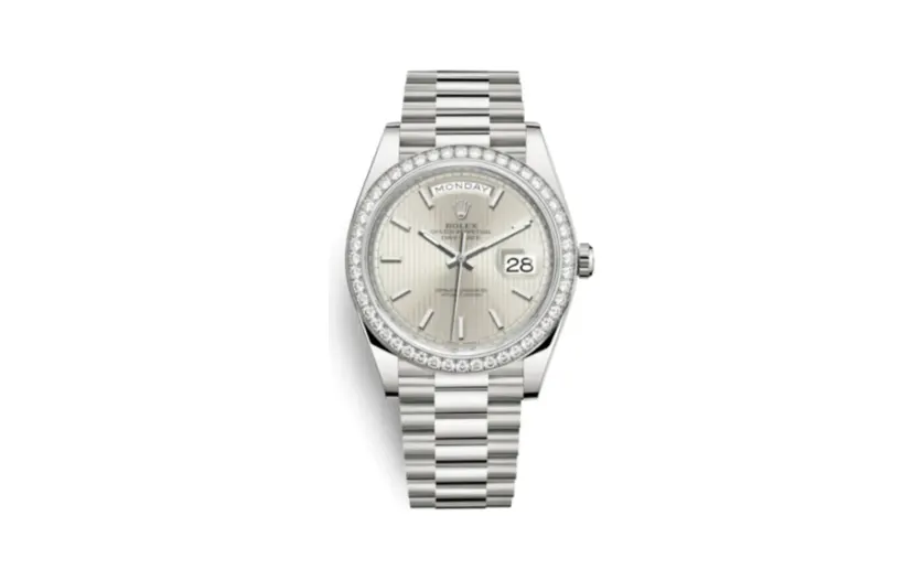 Rolex Day-Date 40 White Gold - Diamond / Silver Tuxedo