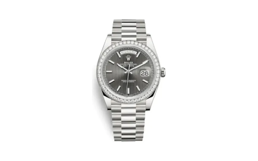 Rolex Day-Date 40 White Gold - Diamond / Grey Tuxedo