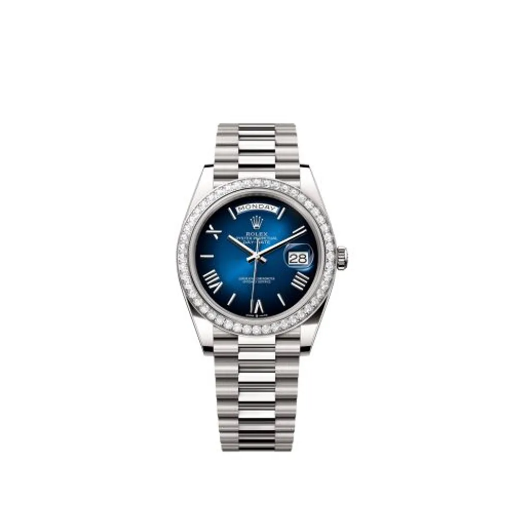 Rolex Day-Date 40 White Gold - Diamond / Blue Ombré