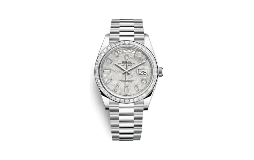 Rolex Day-Date 40 Platinum - Baguette / Meteorite - Baguette
