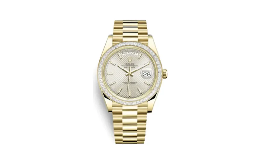 Rolex Day-Date 40 Yellow Gold - Baguette / Silver