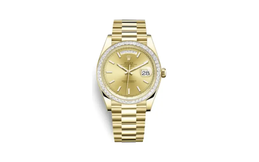 Rolex Day-Date 40 Yellow Gold - Baguette / Champagne