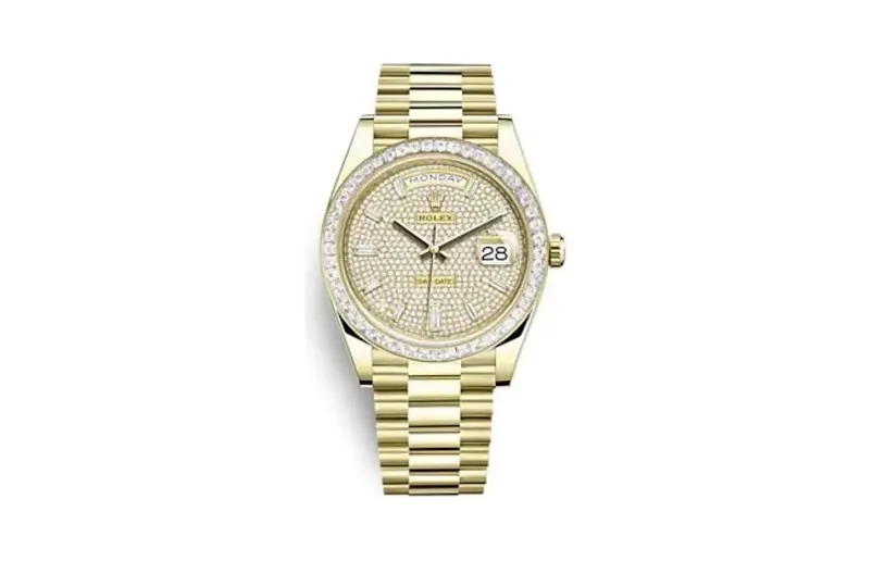 Rolex Day-Date 40 Yellow Gold - Baguette / Paved