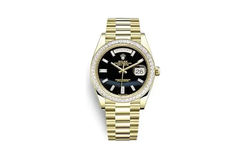 Rolex Day-Date 40 Yellow Gold - Baguette / Onyx