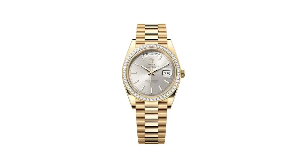 Rolex Day-Date 40 Yellow Gold - Baguette / Silver