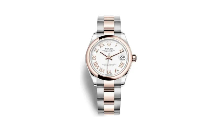 Rolex Datejust 31 Stainless Steel/ Rose Gold / Domed / White - Roman / Oyster
