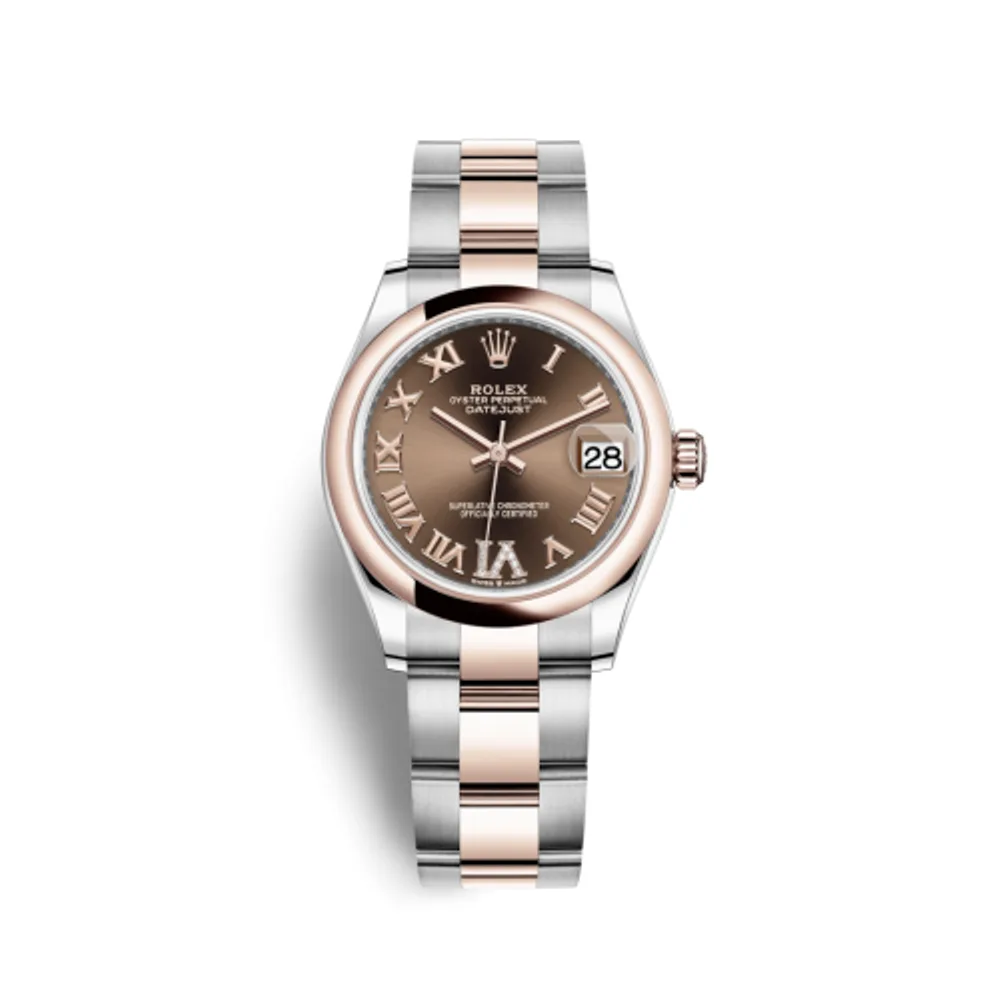 Rolex Datejust 31 Stainless Steel/ Rose Gold / Domed / Chocolate - Roman / Oyster