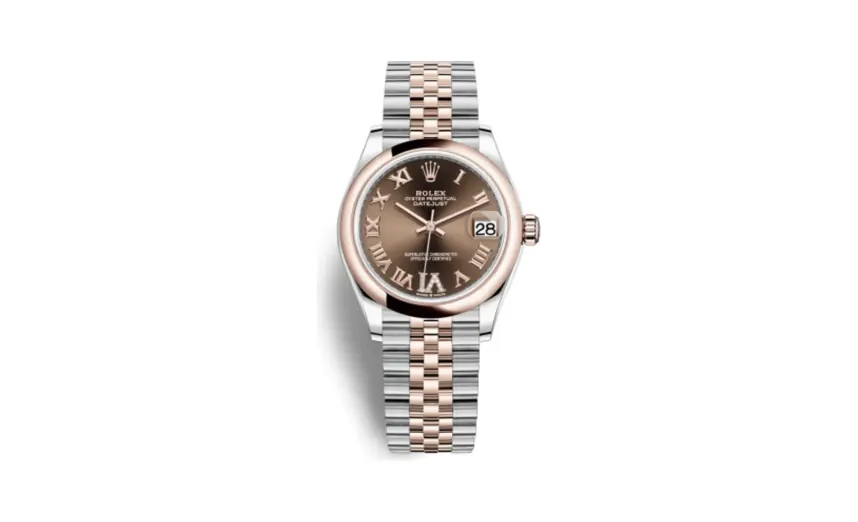 Rolex Datejust 31 Stainless Steel / Rose Gold / Domed / Chocolate - Roman / Jubilee