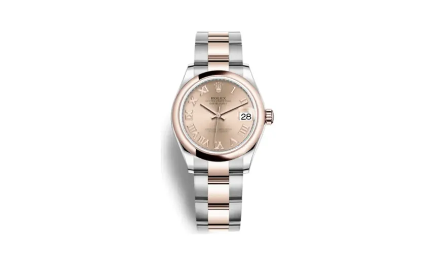 Rolex Datejust 31 Stainless Steel / Rose Gold / Domed / Rose - Roman / Oyster