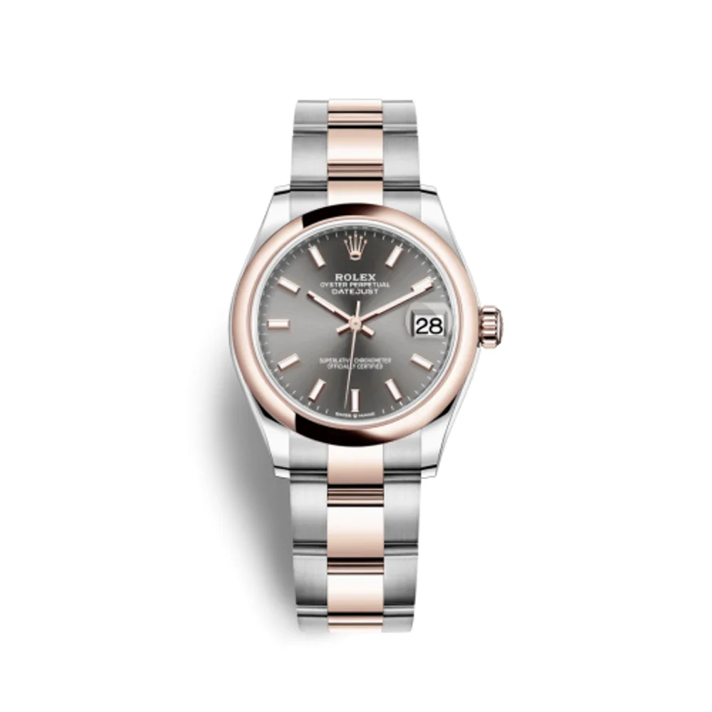 Rolex Datejust 31 Stainless Steel/ Rose Gold / Domed / Grey / Oyster