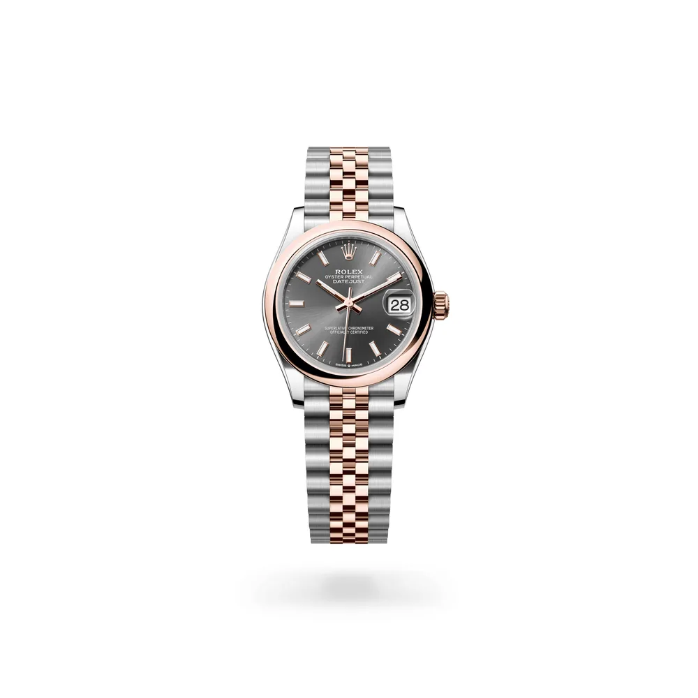 Rolex Datejust 31 Oyster, 31 mm, Oystersteel and Everose gold, Everose Rolesor, Slate dial