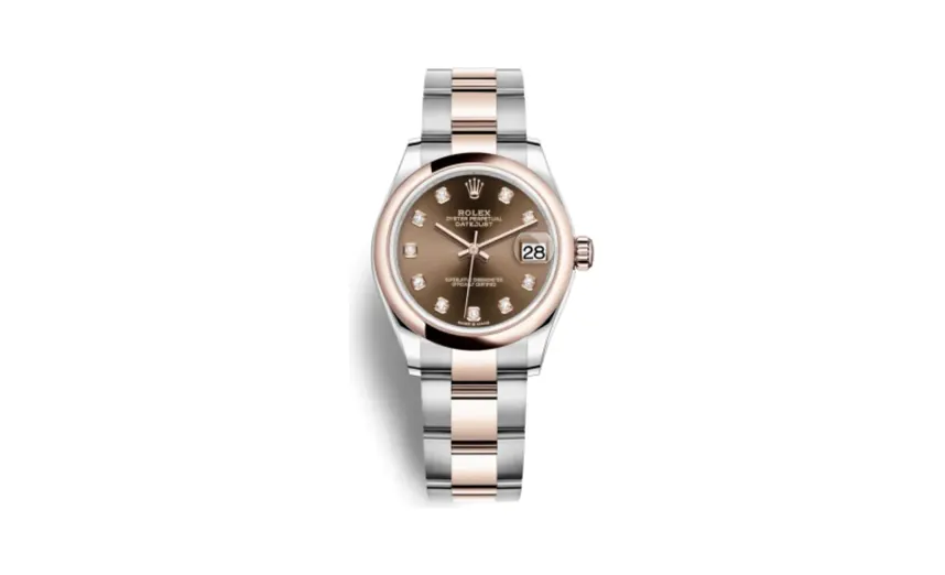 Rolex Datejust 31 Stainless Steel/ Rose Gold / Domed / Chocolate - Diamond / Oyster