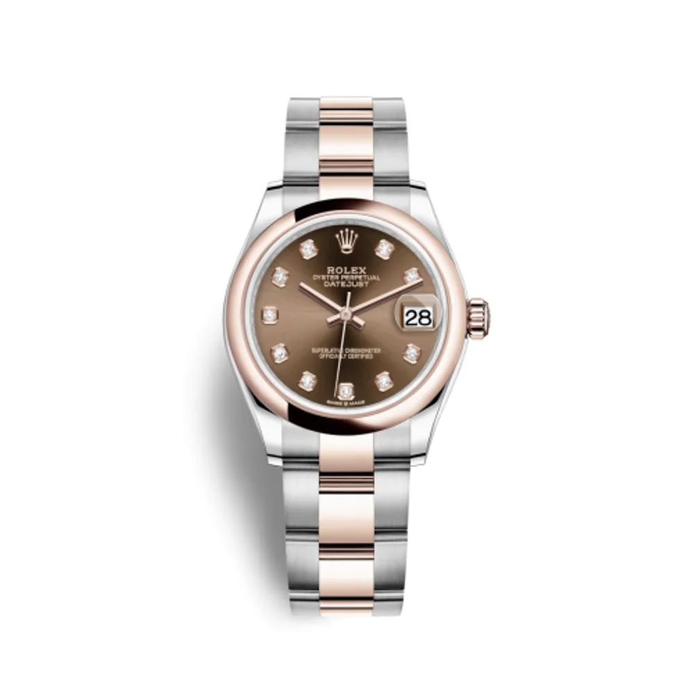 Rolex Datejust 31 Stainless Steel/ Rose Gold / Domed / Chocolate - Diamond / Oyster