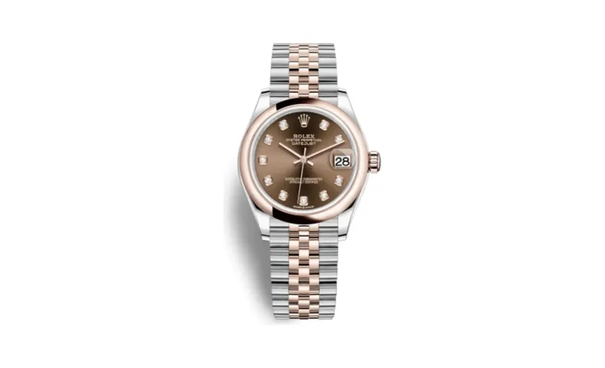 Rolex Datejust 31 Stainless Steel/ Rose Gold / Domed / Chocolate - Diamond / Jubilee