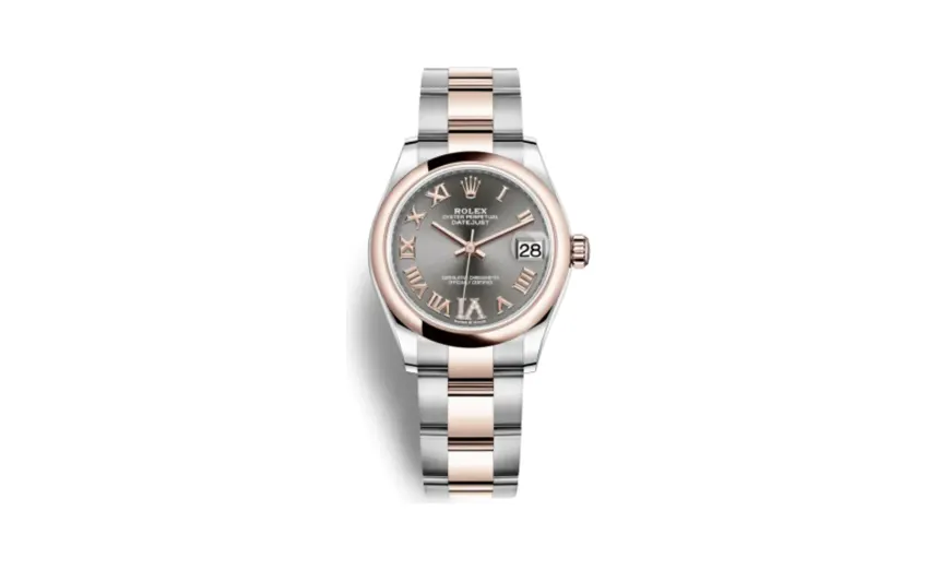 Rolex Datejust 31 Stainless Steel/ Rose Gold / Domed / Grey - Roman / Oyster