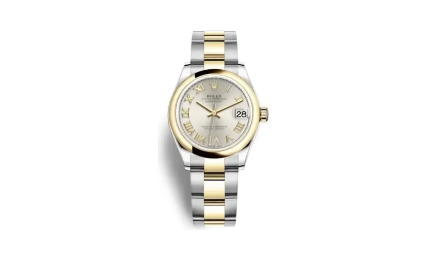 Rolex Datejust 31 Stainless Steel / Yellow Gold / Domed / Silver - Roman / Oyster